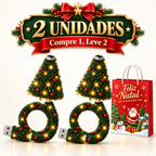 Mini Árvore de Natal com Luz LED - Projeta Papai Noel, Renas, Estrelas e Flocos de Neve!