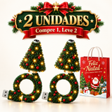 Mini Árvore de Natal com Luz LED - Projeta Papai Noel, Renas, Estrelas e Flocos de Neve!